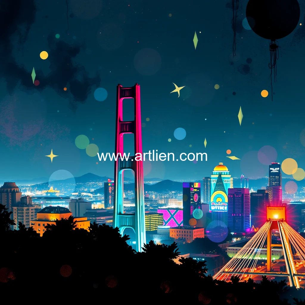 Artistic representation for Bay area's ultimate night out: arts & nightlife extravaganza from oct 17-25