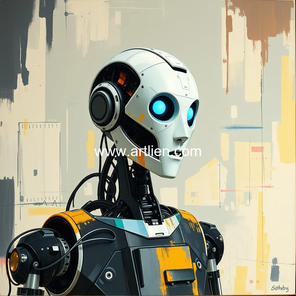 Artistic representation for Sotheby Is Auctioning the First Artwork Made by a Humanoid Robot