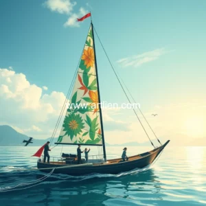 Artistic representation for Next Island Global Art Sailing Project Launched Setting Sail From Nanhai Joining Hands To Build A Green Future Media Outreach Newswire APAC