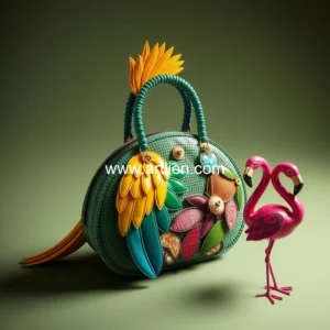 Artistic representation for Shalini passi's iconic bag collection: exquisite accessories shaped like parrots, teddies, and flamingos worth as much as cars!