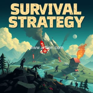 Artistic representation for Survival strategy: realistic disaster puzzle game for switch!