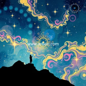 Artistic representation for Artwork Screening : Cosmic Bloom NFT Series November 21