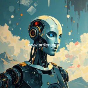 Artistic representation for Why youre wrong about AI art according to the Ai Da robot that just made a 1 million painting