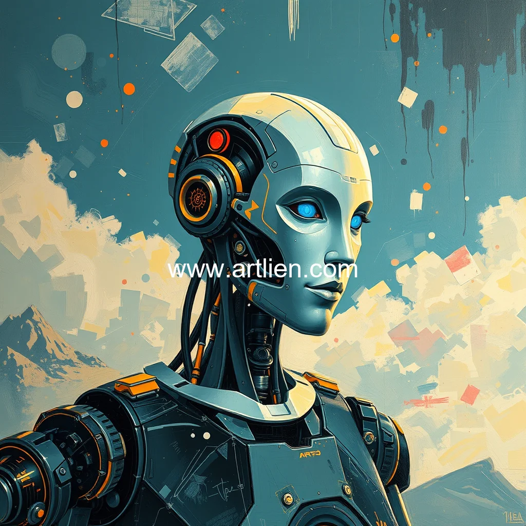 Artistic representation for Why youre wrong about AI art according to the Ai Da robot that just made a 1 million painting