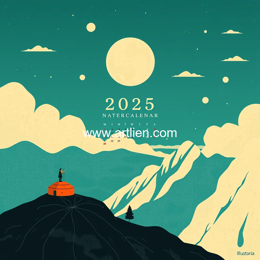 Artistic representation for Unlock exclusive 2025 calendar & more with illustoria subscription!