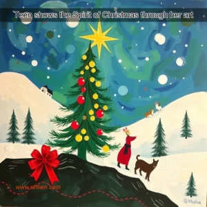 Artistic representation for Teen shows the Spirit of Christmas through her art