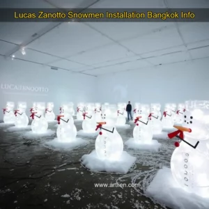 Artistic representation for Lucas Zanotto Snowmen Installation Bangkok Info