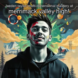 Artistic representation for Jaeden taylor: multi-dimensional mastery at merrimack valley high!