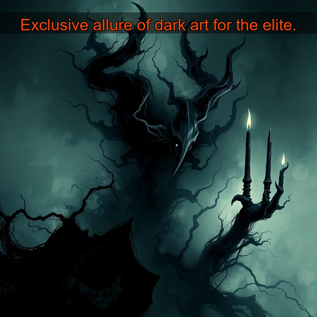 Artistic representation for Exclusive allure of dark art for the elite.