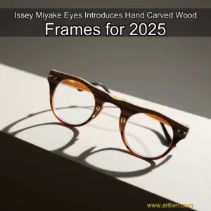 Artistic representation for Issey Miyake Eyes Introduces Hand Carved Wood Frames for 2025