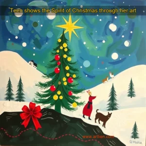 Artistic representation for Teen shows the Spirit of Christmas through her art