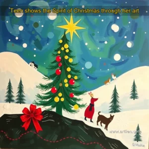 Artistic representation for Teen shows the Spirit of Christmas through her art