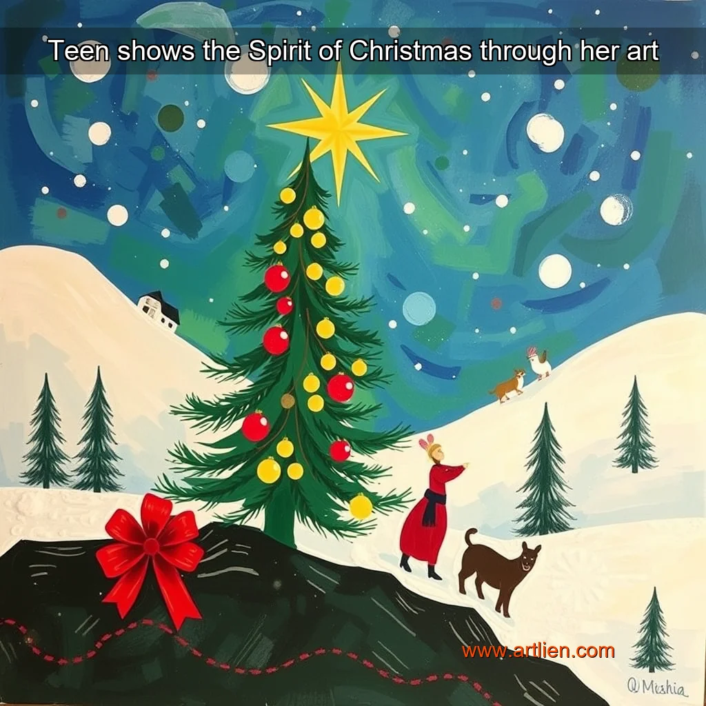 Artistic representation for Teen shows the Spirit of Christmas through her art
