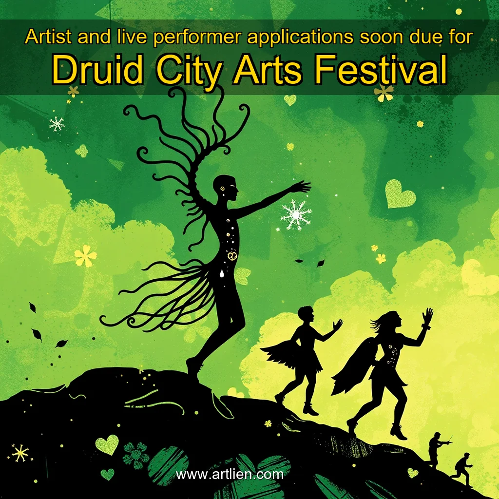 Artistic representation for Artist and live performer applications soon due for Druid City Arts Festival