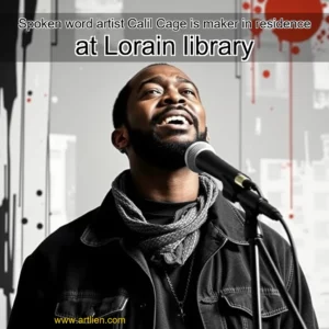 Artistic representation for Spoken word artist Calil Cage is maker in residence at Lorain library