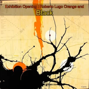 Artistic representation for Exhibition Opening : Roberto Lugo Orange and Black