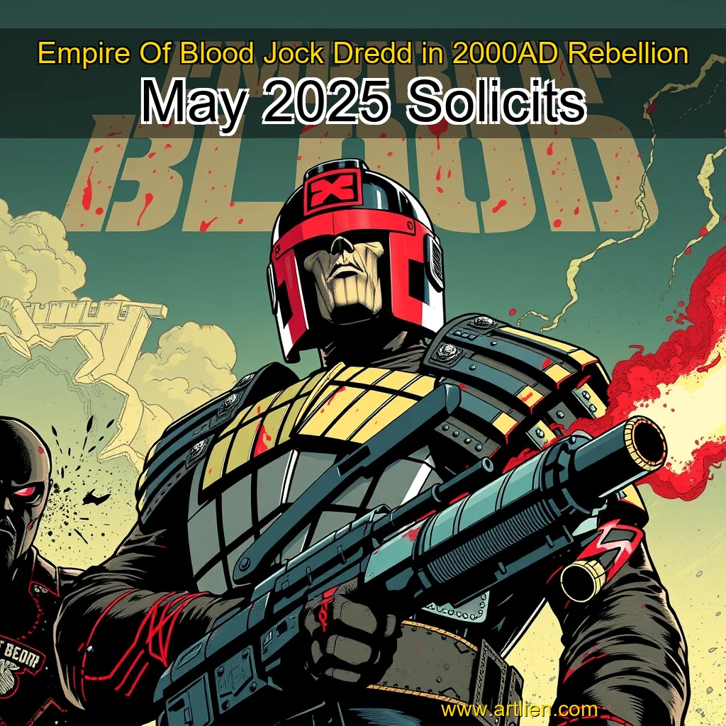 Artistic representation for Empire Of Blood Jock Dredd in 2000AD Rebellion May 2025 Solicits