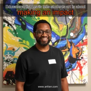 Artistic representation for Educator artist Lewis tells students art is about making an impact