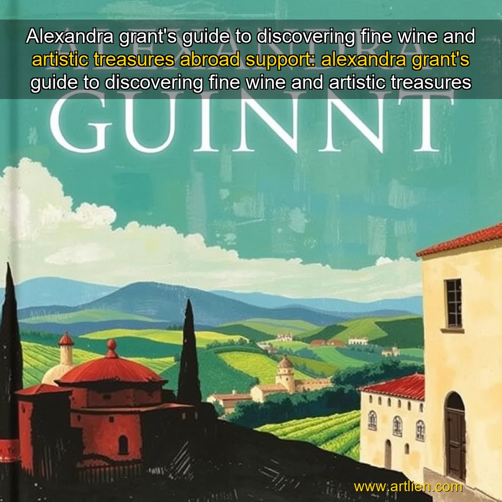 Artistic representation for Alexandra grant's guide to discovering fine wine and artistic treasures abroad support: alexandra grant's guide to discovering fine wine and artistic treasures abroad.