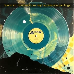 Artistic representation for Sound art : Students turn vinyl records into paintings