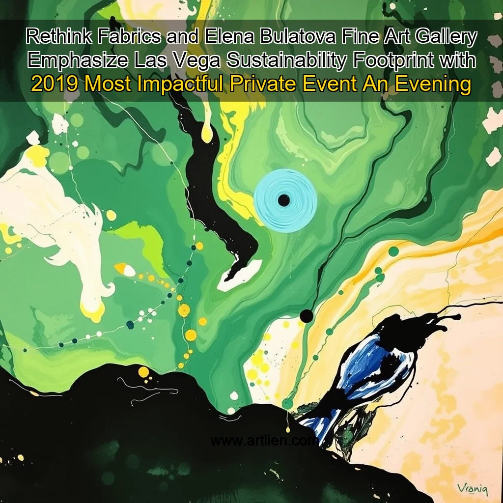 Artistic representation for Rethink Fabrics and Elena Bulatova Fine Art Gallery Emphasize Las Vega Sustainability Footprint with 2019 Most Impactful Private Event An Evening When Art Fashion Come to Life for a Cause
