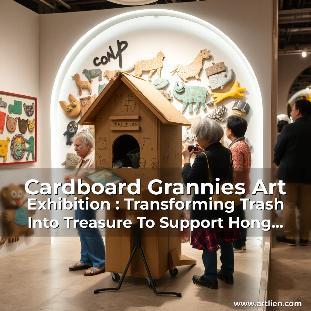 Artistic representation for Cardboard Grannies Art Exhibition : Transforming Trash Into Treasure To Support Hong Kong Unsung Heroes - The Art Of Reuse And Sustainability!