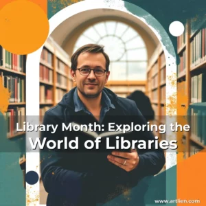 Artistic representation for Library Month: Exploring the World of Libraries