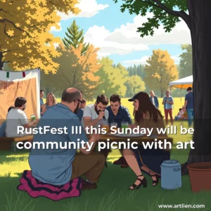 Artistic representation for RustFest III this Sunday will be community picnic with art