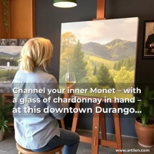 Artistic representation for Channel your inner Monet – with a glass of chardonnay in hand – at this downtown Durango studio