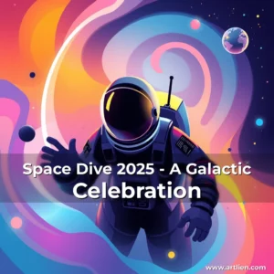 Artistic representation for Space Dive 2025 - A Galactic Celebration